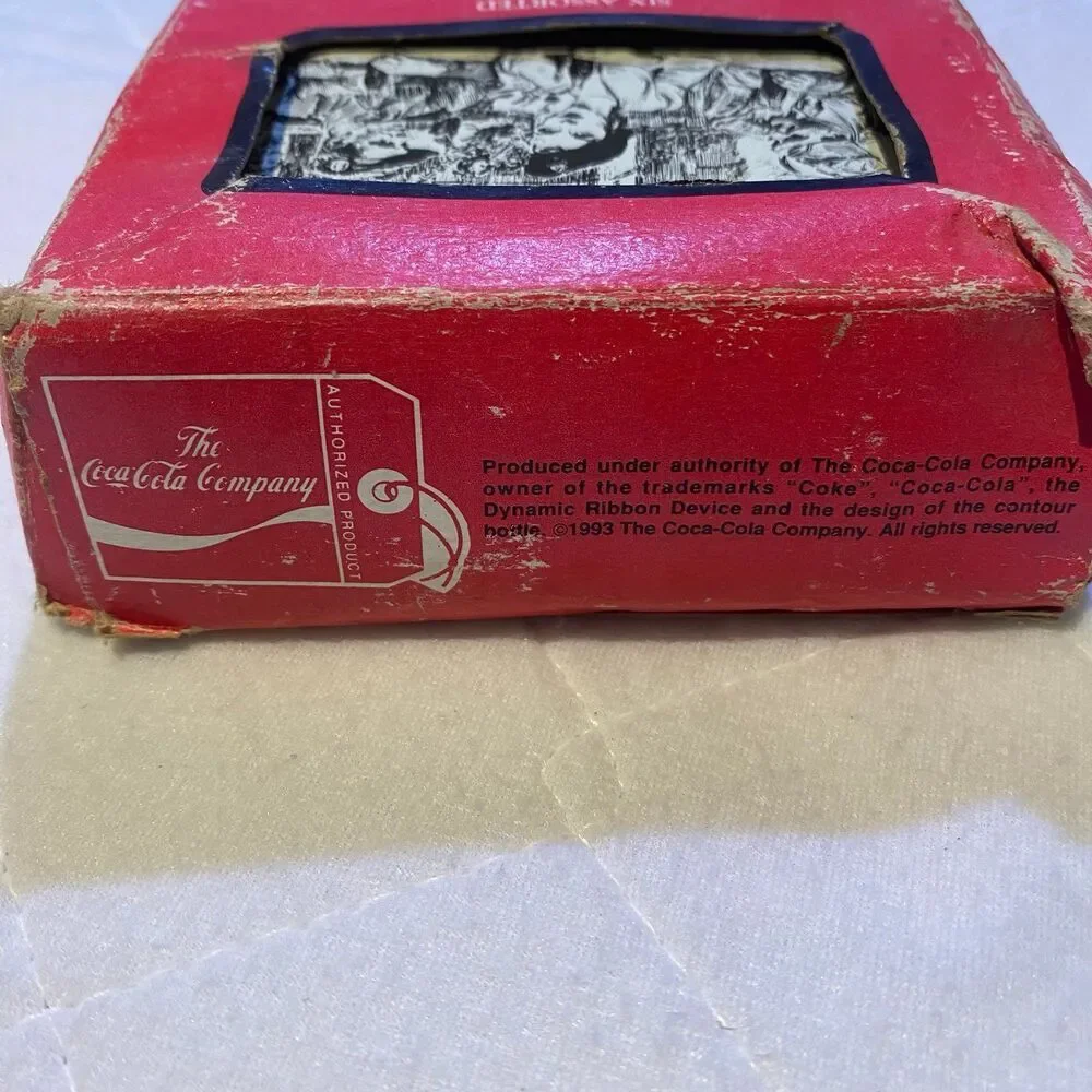 Six Assorted Coca Cola Coasters in Box